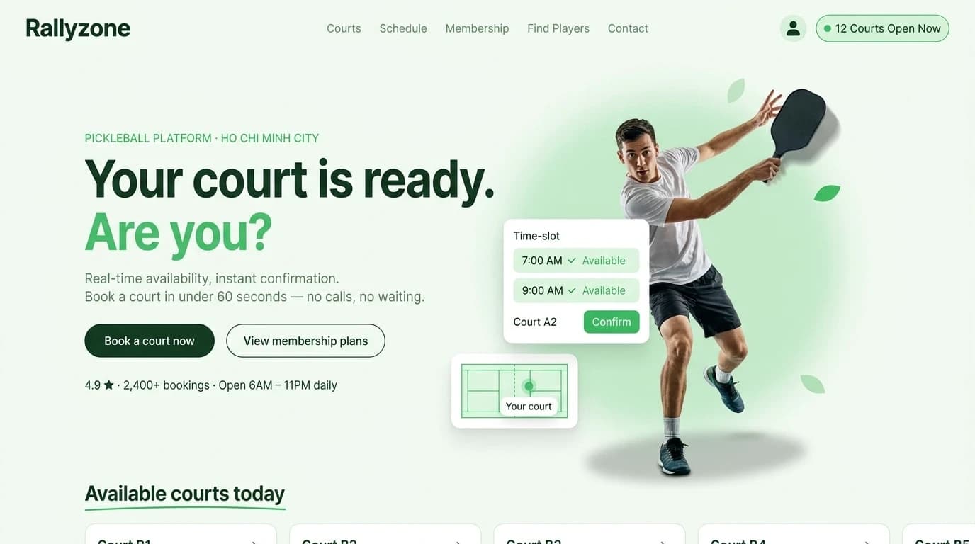 Website Đặt Sân Pickleball