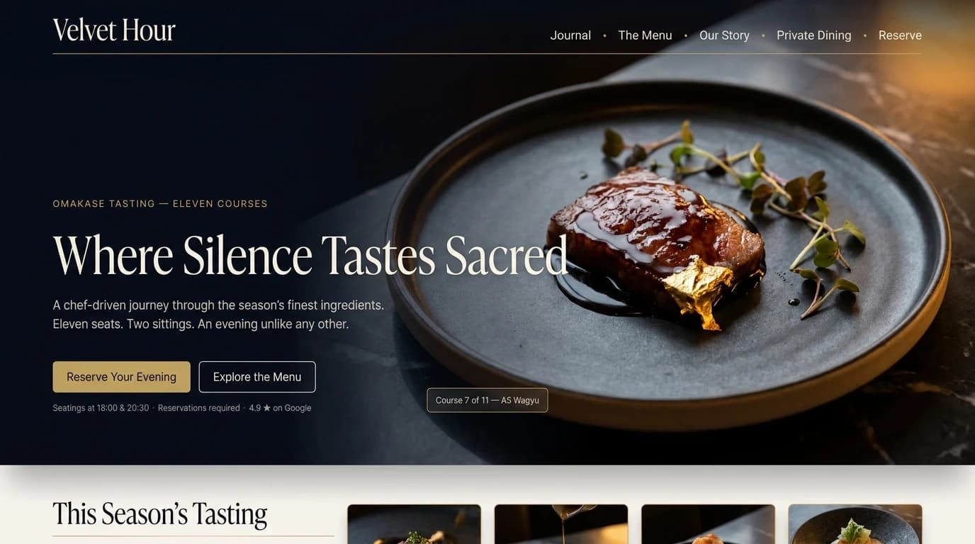 Website Nhà Hàng Omakase